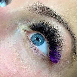 Volume lash extensions, full and fluffy, close-up